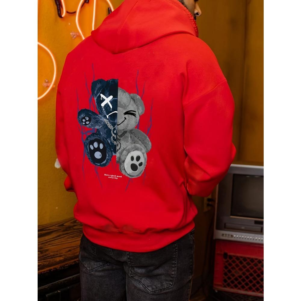 Personalized Bear Graphic Print Men's Hoodies Fashion Pullover Autumn Clothing Casual Clothes Women Tops Sweatshirts