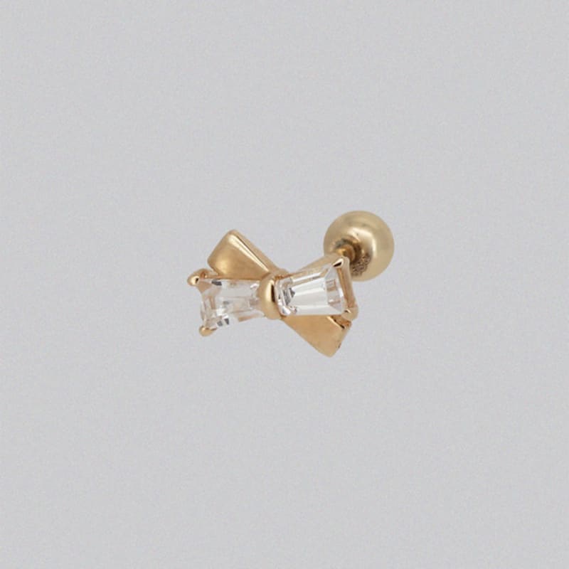 Youngglow 14k Square Cubic Ribbon Piercing