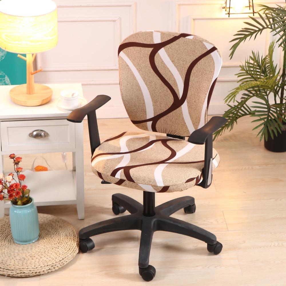 2Pcs/Set High Elastic Office Chair Covers Pattern Thicken Gaming Chair Covers Anti Slip Dustproof Computer Split Seat Cover