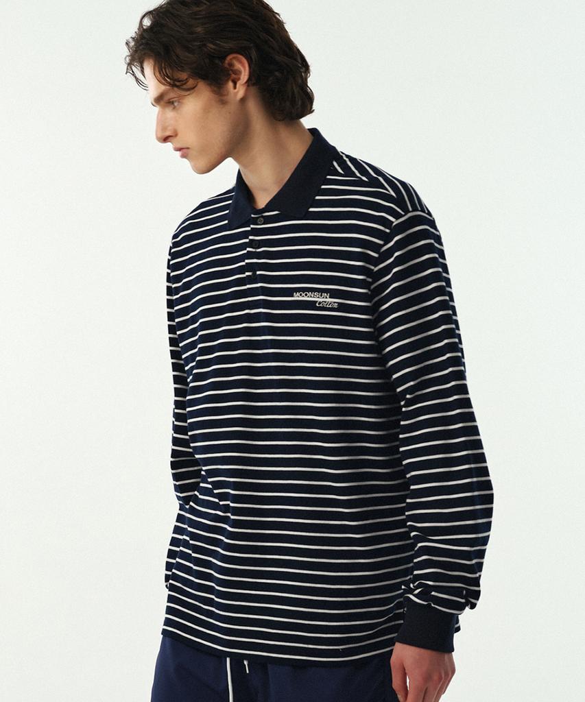 MOONSUN 01 M.C Unisex, Stripe Pk Shirt / Navy