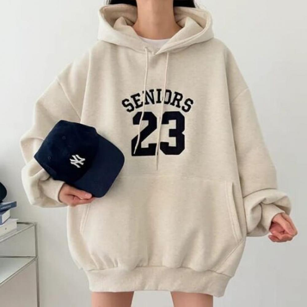 Navava Loose Fit Casual Lettering Long Sleeve Hoodie Nt3030
