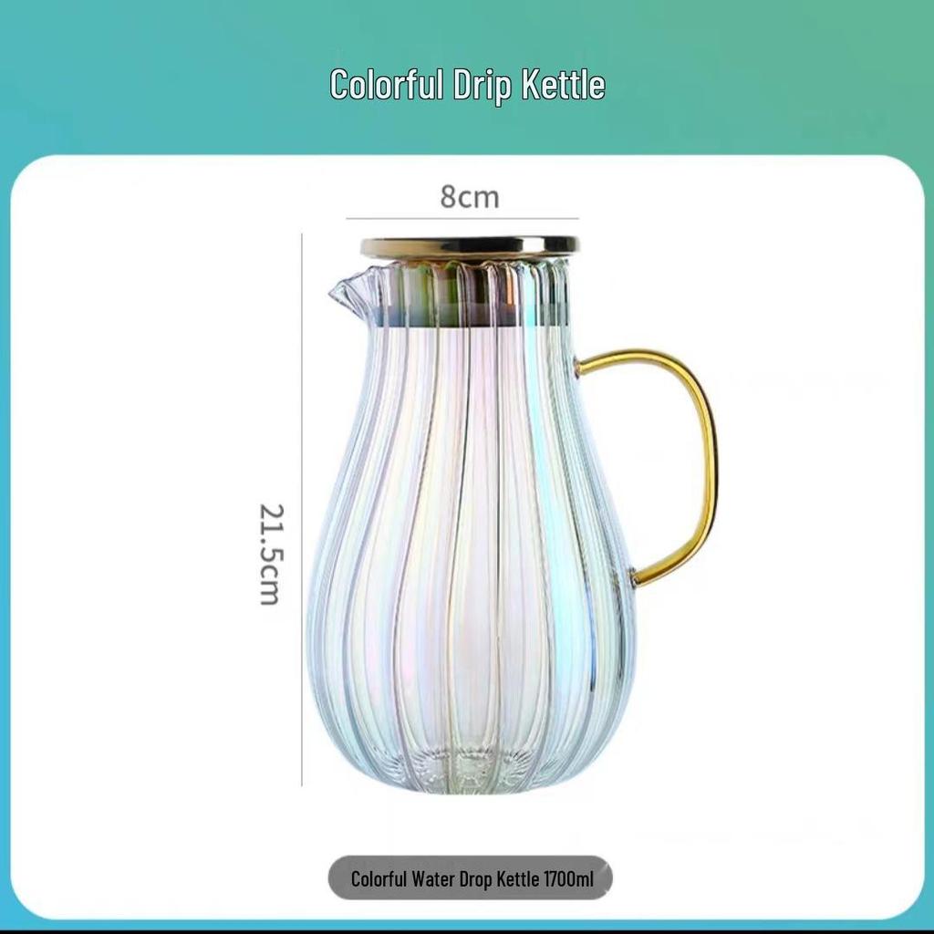 Sheng Bangrong Hitzebeständige Glas-Kaltwasserkanne mit vertikalem Streifen-Design