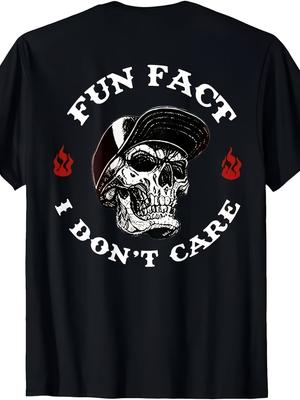 I Don'T Care About Fun Things, Funny Skull Quotes, Men'S T-Shirt, Same Style Men And 2026 Summer Sho
