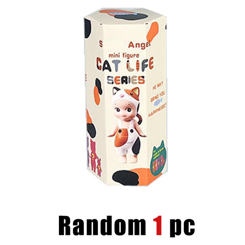 New Hipper Angel Cat Life Series Blind Box Computer Mobile Phone Decoration Ornaments Kawaii Mini Figure Anime Model
