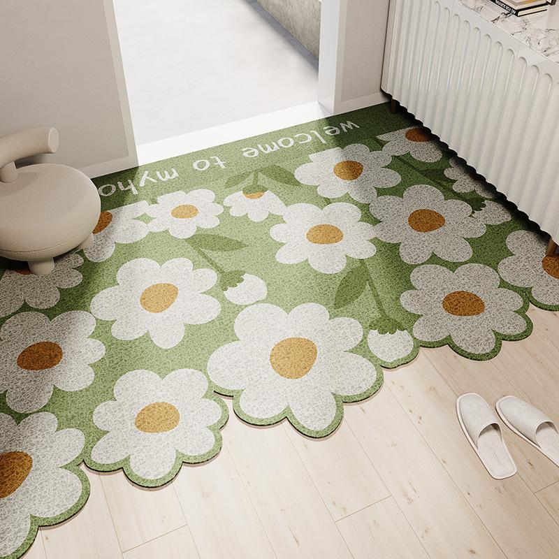 Small Clear Door Mat, Silk Ring Floor Mat, Household Thickened Tailor-Made Mud Scraping, Non-Slip And Wear-Resistant Pvc Floor Mat