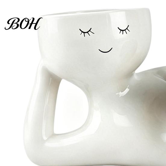 Artistic Flower Vessel Lazy Guy Planter, Little Character Flowerpot Ornament, Creative Lying Succulents Planter Humanoid Double Pot for Home