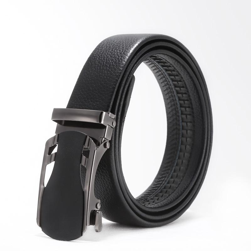 Men'S Belt No Standard Casual Belt Foreign Trade Youth Simple Automatic Buckle Imitation Leather Iron Buckle Belt