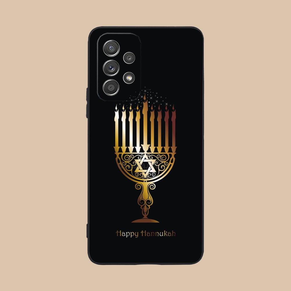 Jewish Hanukkah Mobile Phone Case for Samsung Galaxy M55 54 42 35 34 33 32 23 22 15 14 13 12 F55 5G Colorful Cover Pretty Luxury