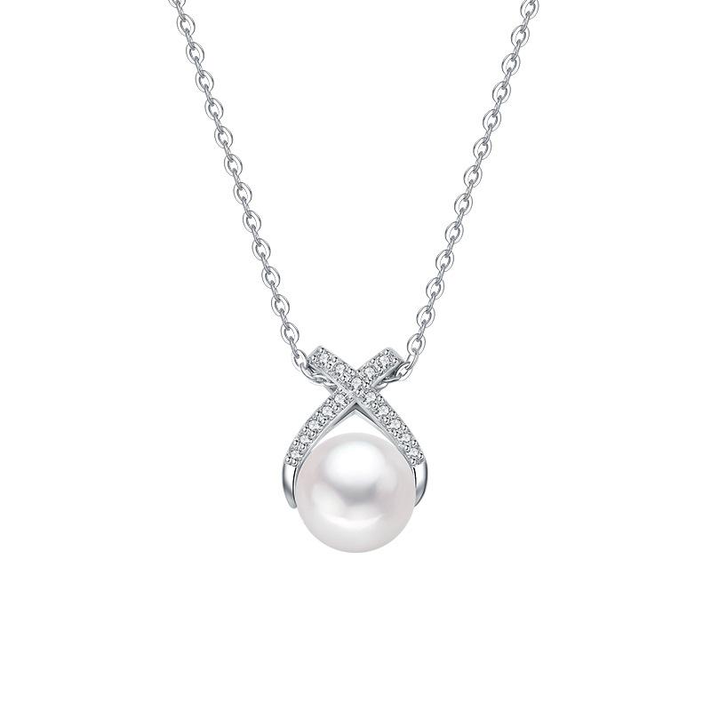 925 Sterling Silver Freshwater Pearl Necklace with Versatile Pendant - Trendy Ins Style for Women