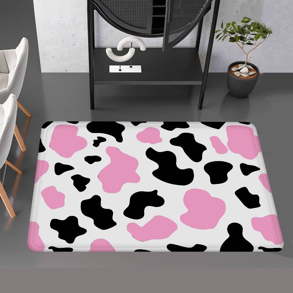 cartoon Cow Pattern cute Kitchen Mat Kids Room Bedroom Decoration Balcony Anti-Slip Doormat Living Room Alfombra