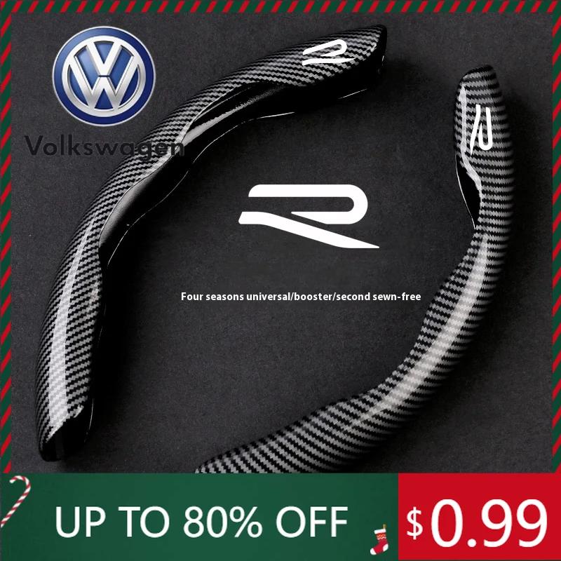 2026 Hot For VOLKSWAGEN VW Car Carbon Fiber Steering Wheel Cover Nonslip For Volkswagen R Touareg Tiguan Magotan GTI Golf Passat