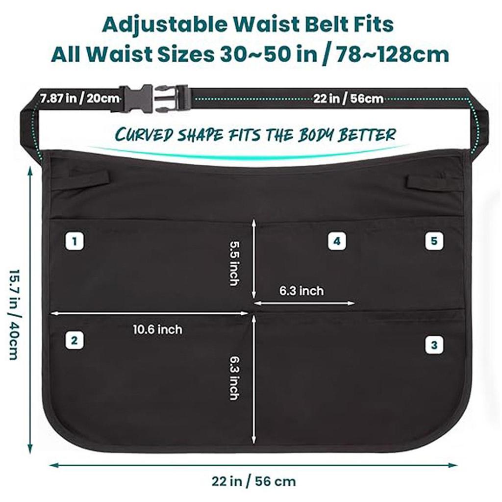2pcs Waist Apron With Tool Pouch Waterproof Work Apron For Barber Beauty Salon Car Mechanic Craftsman Utility Belt Bag Kitchen Cooking