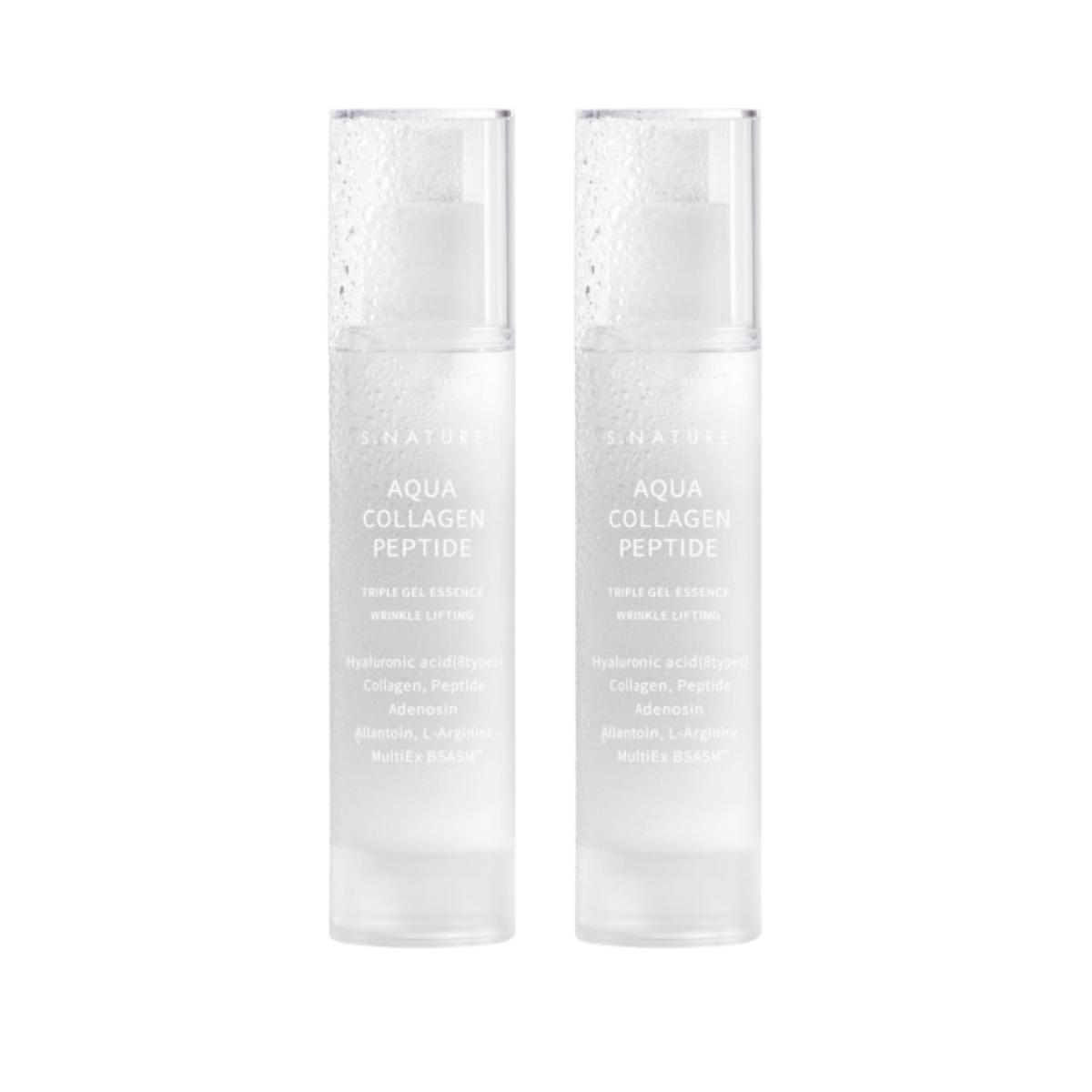

[S.NATURE] Aqua Collagen Peptide Triple Gel Essence 50ml - Moisturizing & Firming 50ml X 2PCS