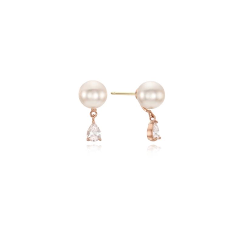 

bacio baci 14K water drop pearl petite earrings pink gold DG20FE0769 single type