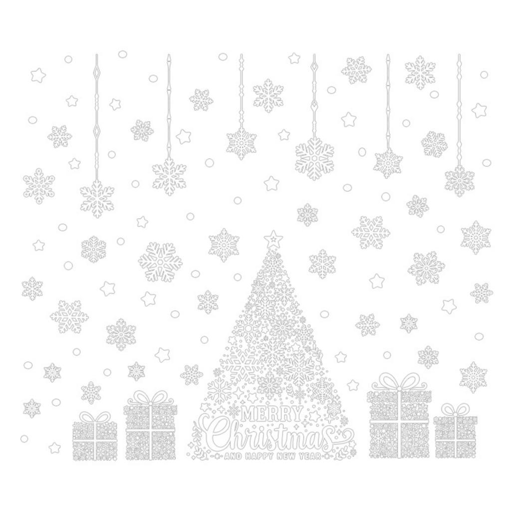 Christmas Window Clings Static Cling Snowflake Decals for Glass, Winter Holiday Decor for Home Bedroom Living Room and Storefront