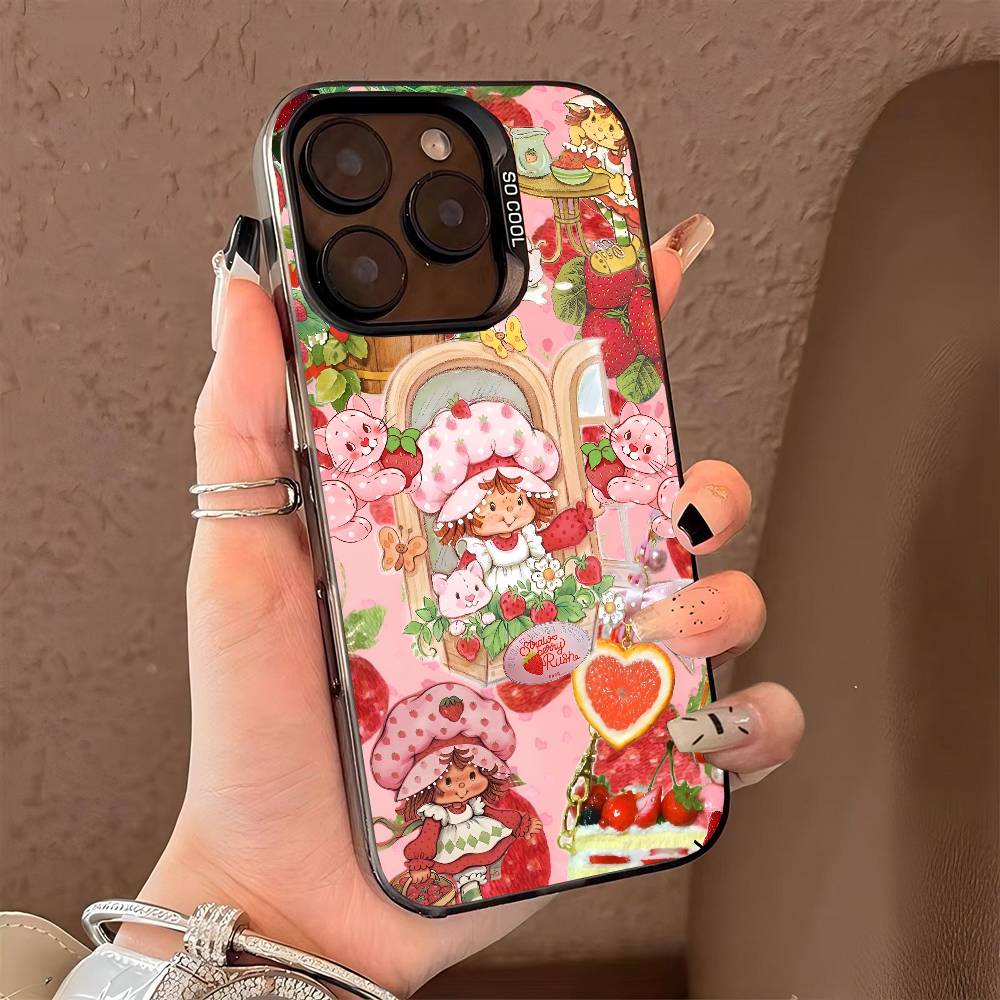 Strawberry Sh-SHortcakeS phone case for iPhone 17 17Air 16 15 14 13 12 11 Pro Max Plus Colorful Silver