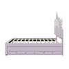 Children's Bed 90x200cm with LED Light, Sofa Bed Daybed with Pull-Out Bed and Drawers, Without Mattress