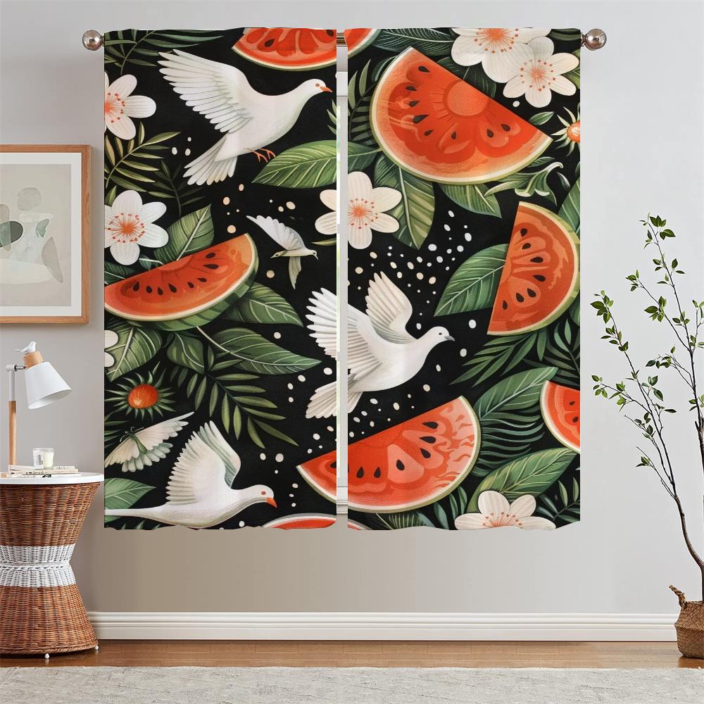 

Арбуз и голубь оконные шторы в продаже Бесплатная доставка Домашний интерьер Шторы теневые шторы для гостиной Украшения Кудри W50xH70cmx2pcs-CL