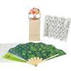 Tosenkyo Throwing Japanese Traditional Game Complete Score and Point Recording Sheet Included Reinforced Green Fan [Kyoyudo] (Fan Game) - Set