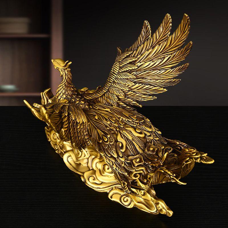 Full Copper Phoenix Ornament Living Room Housewarming Decorations Phoenix Auspicious Auspicious Decor