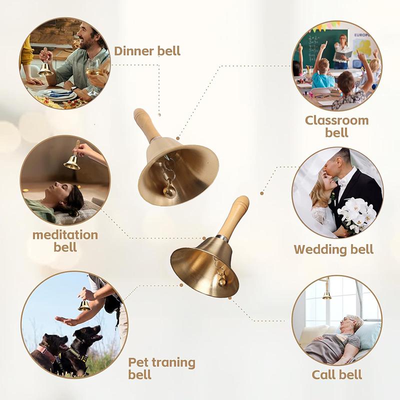 Sinos de Mão Super Altos, Sinos de Chamada de Latão Sólido Para Idosos em Casa, Treino de Animais, Jantares, Meditação