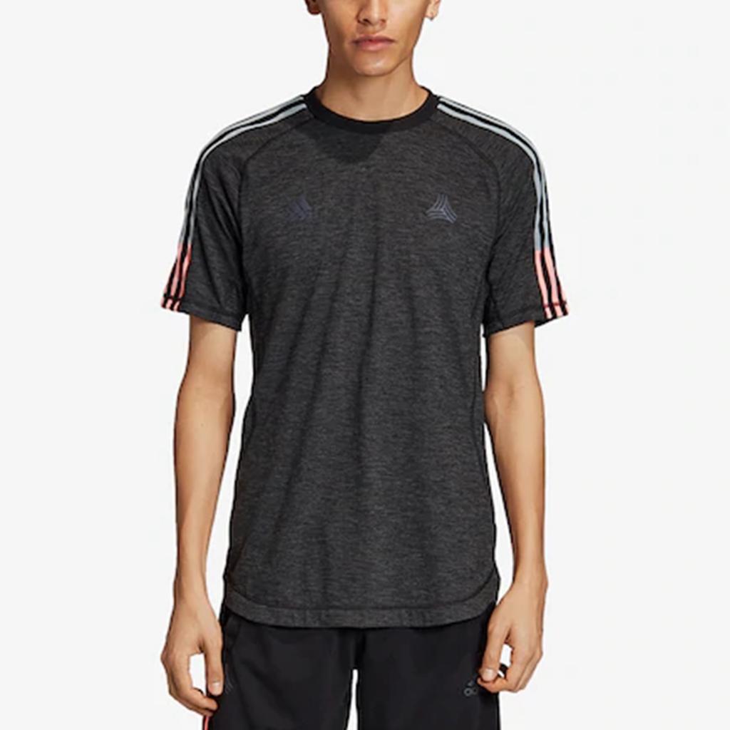 Adidas Tan Tec 2 Soccer Training Breathable Sports Tee Men Tops Dark-Grey FS7181