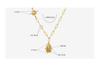 European Winter Zircon Hexagram Pendant Necklace In 18K Gold-Plated Titanium Steel