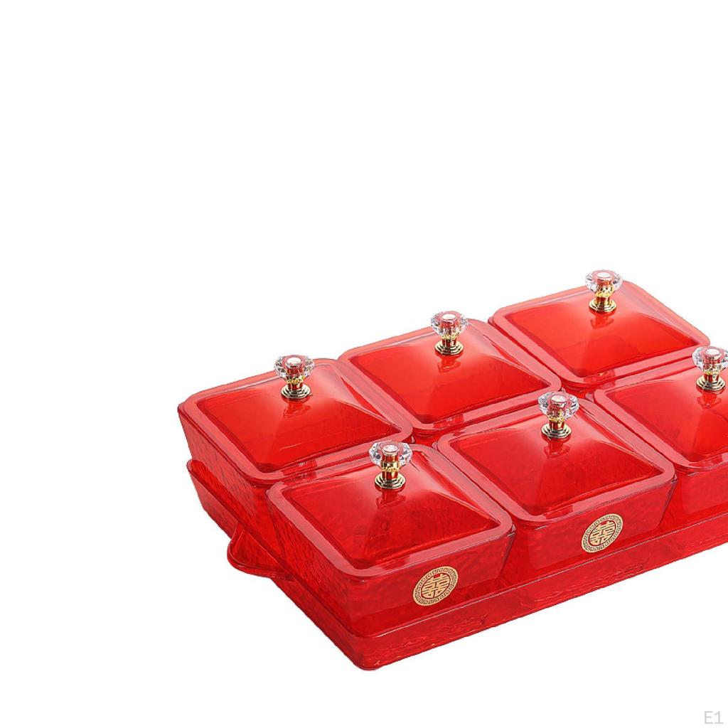 Dried Fruit Plate Divided Serving Platter Dustproof Snacks Dish Fruits Box Appetizer for