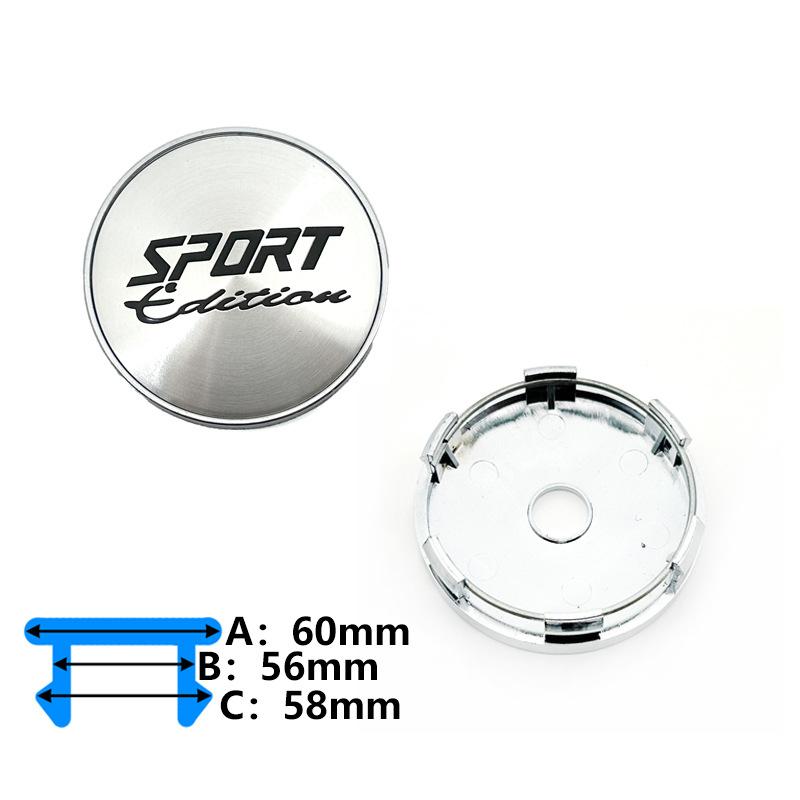 Sport Edition Modified Wheel Center Hub Cap, 60mm Outer 56mm Inner Diameter Wheel Center Decorative Cover Auto Exterior Accessories