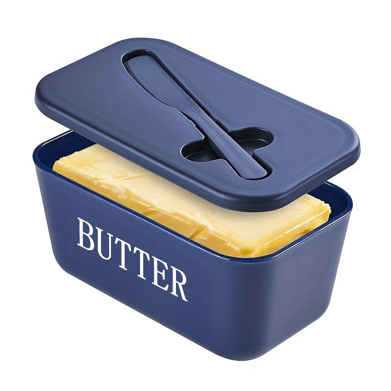 1pc New Butter Container Box with Knife Simple Restaurant Sealed Storage Box Cheese Box Butter Slicer Butter Dish Home Tableware