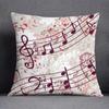 Musical Note Guitar Series Pattern Home Decoration Pillow Case Square Office Cushion Cover