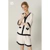 2024 Summer Diagonal Placket Elegant Graceful Satin Cotton Silk Thin Nightdress Bathrobe Homewear Pajamas Women