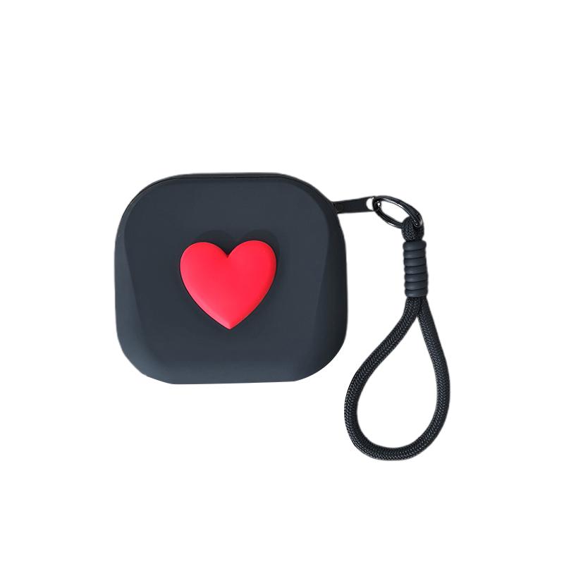 Love Heart Storage Bag Silicone Coin Purse Wallet With Weaving Lanyard Portable Data Cable Earphone Organizer Key Pouch