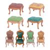 Vintage Chair Toy Figure Model Realistic Vintage Realistic Doll House Pretend Girls Gift Realistic Victorian Chair