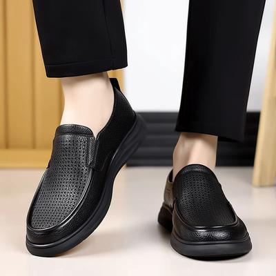 Summer Fashion Men's Leisure Business Breathable Soft Punching Genuine Leather Shoes Brand New Men's Comfortable Hollow Sandals