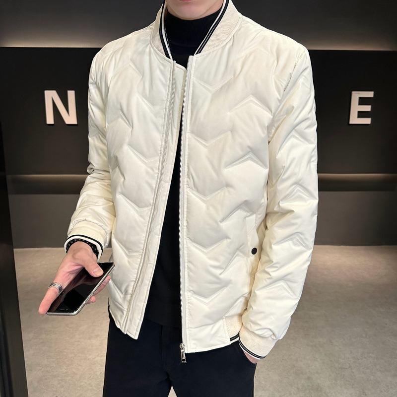 Baseball collar down jacket men's winter thickened warm and cold% white duck down cold jacket men's light cold