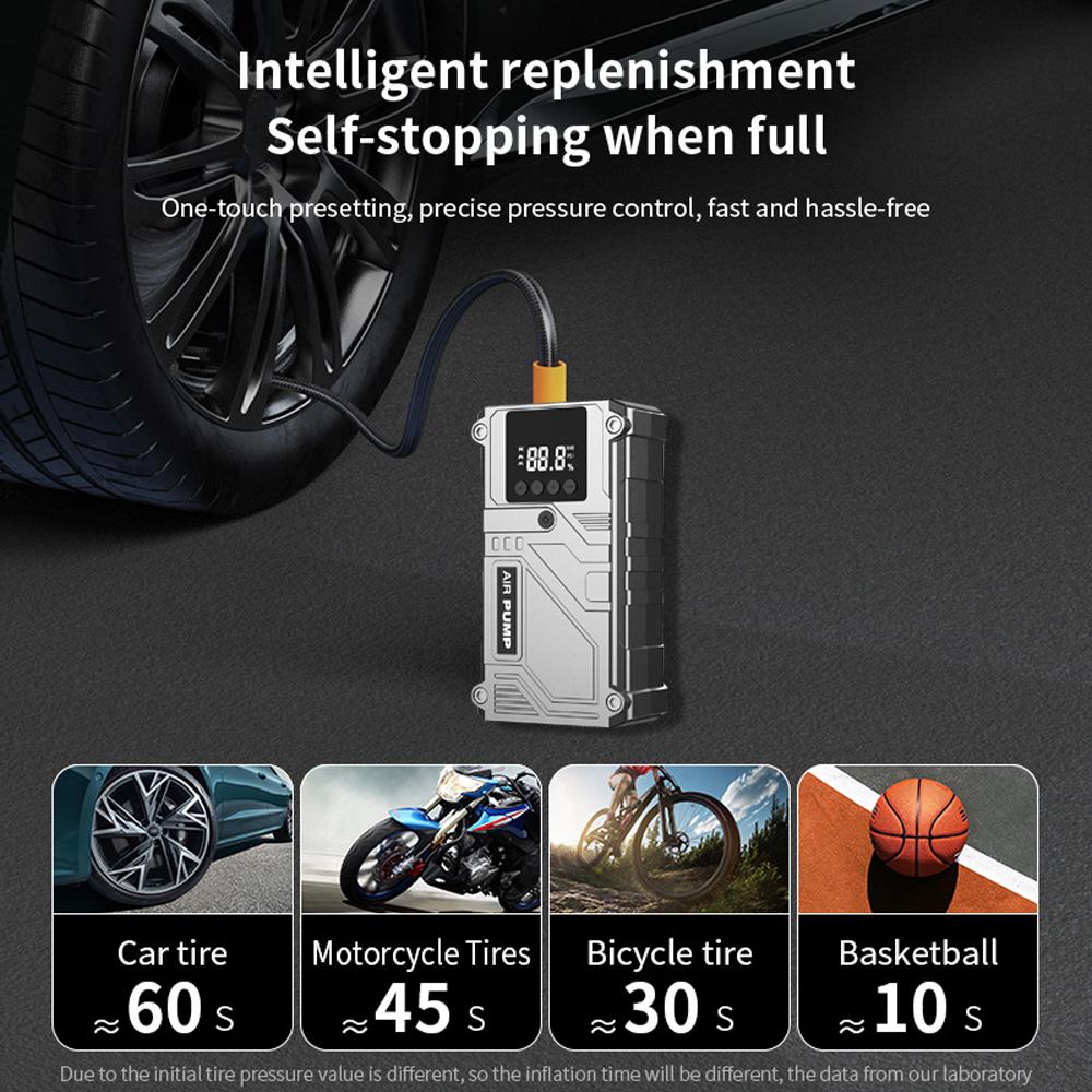 Jump Starter with Air Compressor, 3000A Portable Car Battery Booster (8.0 Gas/6.0L Diesel) , 12V Supersafe Lithium Jump Box Car Battery Jumper Starter