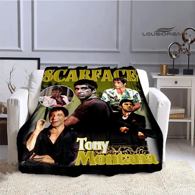 Classic Movie Scarface Blanket Flange Warm Blanket Soft and Comfortable Blanket Home Travel Blanket Bed Linings Birthday Gift