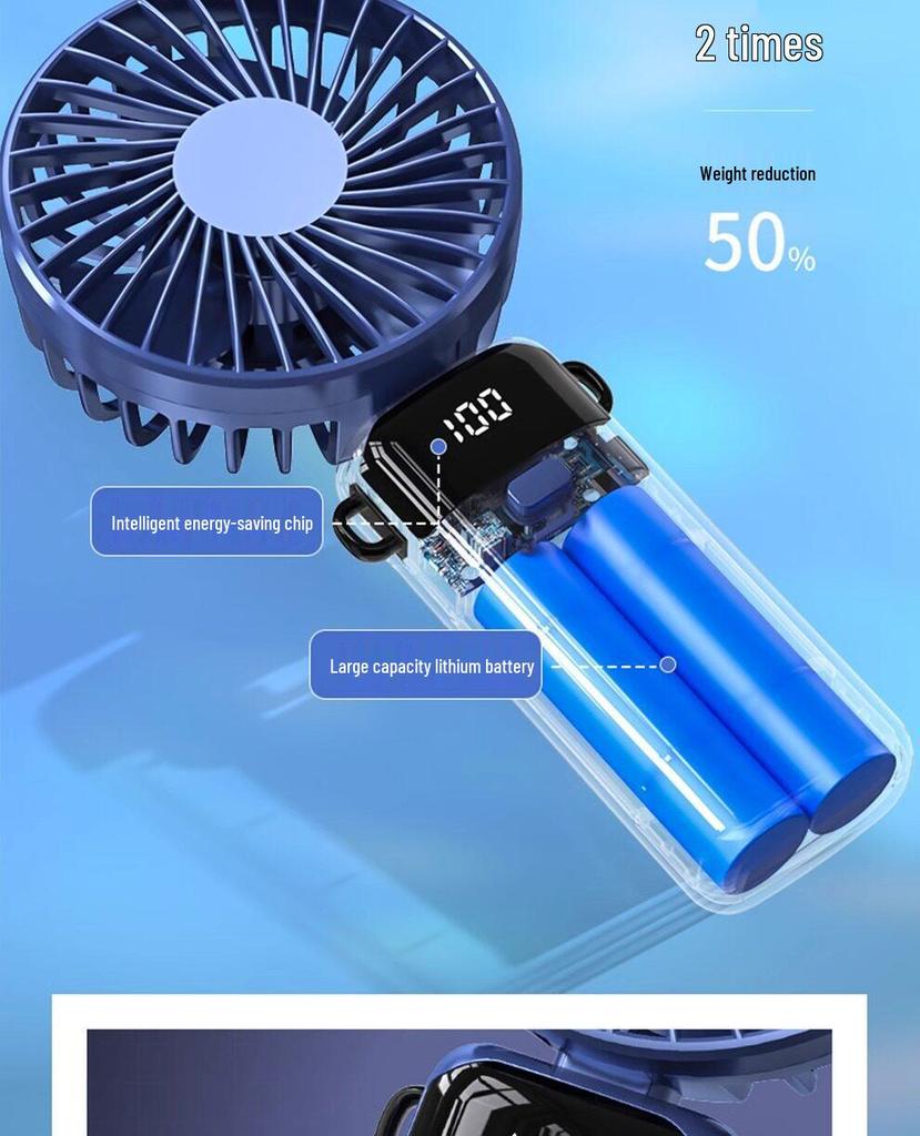 2026 Model Handheld Mini Fan: Rechargeable, Ultra-Quiet, Portable Desk Accessory