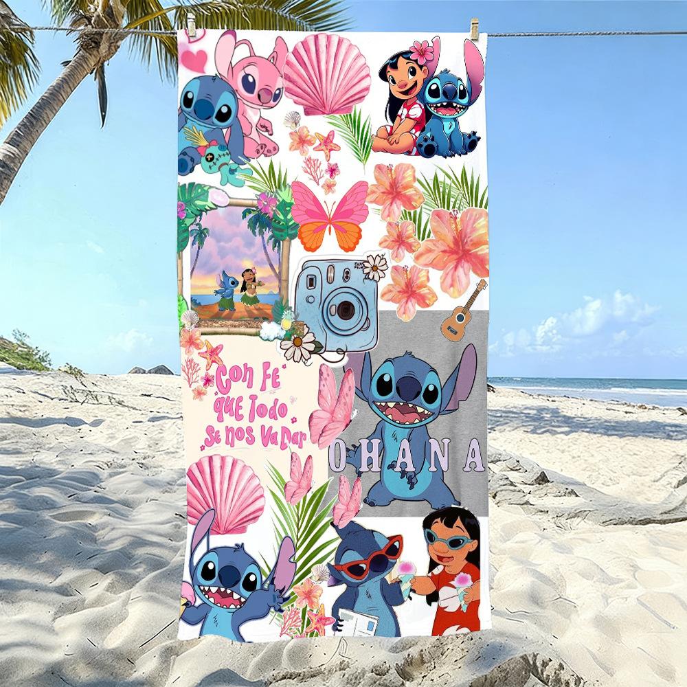 American Cartoon Figure Print Thick Microfiber Beach Towel Quick Dry Bath Blanket For Kids