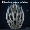 Casco da Bicicletta per Adulti, Casco Integrato per Mountain Bike e Bici da Strada con Visiera Rimovibile, Casco da Ciclismo Sicuro Leggero e Traspirante per Uomini e Donne