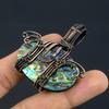 Abalone Shell 999 Copper Wire Wrapped Pendant, Handmade Gemstone Pendant Jewelry, Gifts For Wife Brand New Pendant