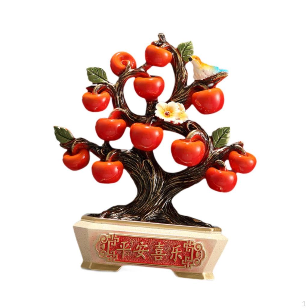 Apple Tree Figurine Tabletop Decor for Spring Festival Home Accent