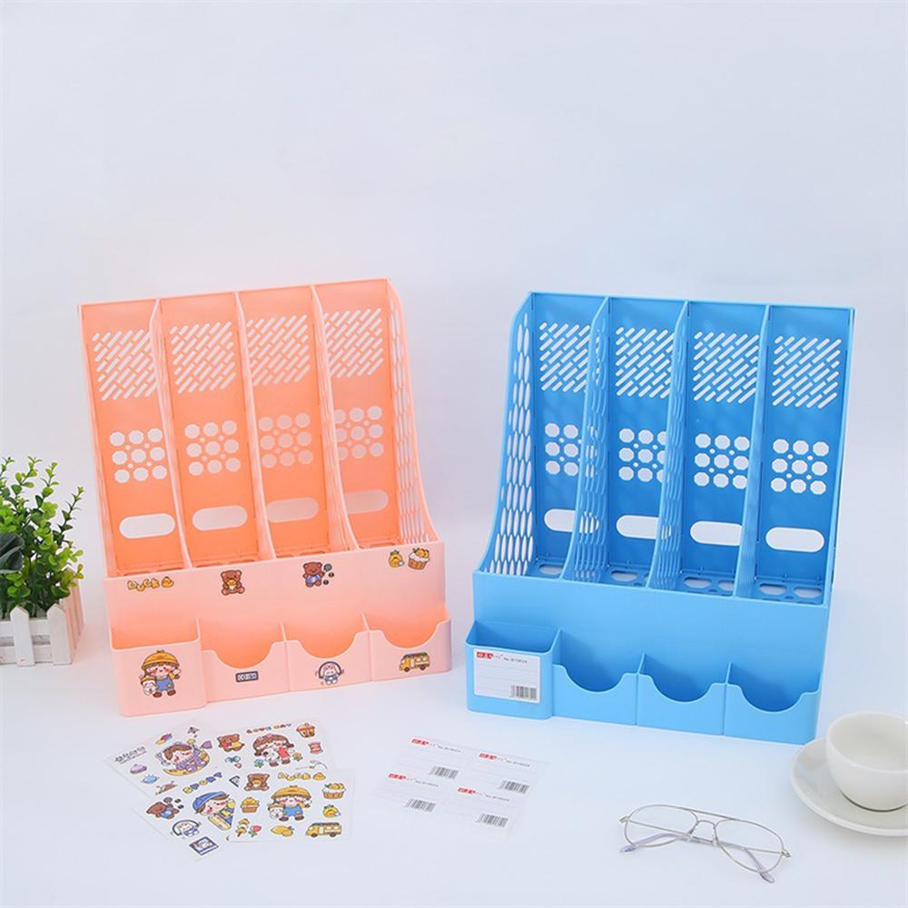 Thickened File Box, File Storage Box, Plastic File Rack, Bookshelf, Simple Vertical Bookshelf, Desk