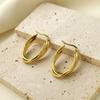 Fashion Irregular Line Three-Ring Earrings Simple U-Shaped Versatile Titanium Steel Earrings Ear Buckles Girls