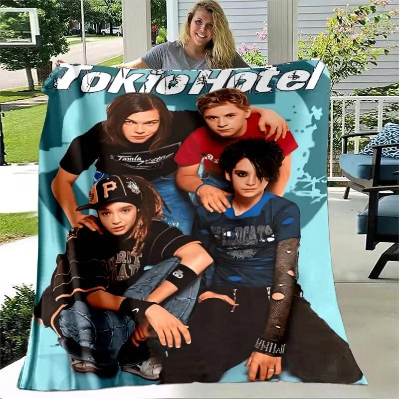 3D Tokio Hotel band printed blanket Kids Warm blanket Flannel Soft Cozy Blankets Sofa Bed Blanket Travel Blankets Birthday Gift