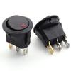 KCD1 Round 20mm Power Rocker Switch with Light, Multi-Position, 2/3/4 Pins