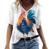 Summer Owl T-Shirts Animal 3D Print Women V-Neck Short Sleeve T Shirt Streetwear Y2K Casual Tees Harajuku Tops Female Clothing