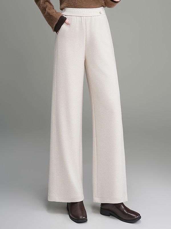 Winter 2025 Mom's Thickened Wide-Leg Pants for Middle-Aged & Elderly Women - Stylish, Warm, Casual Long Pants