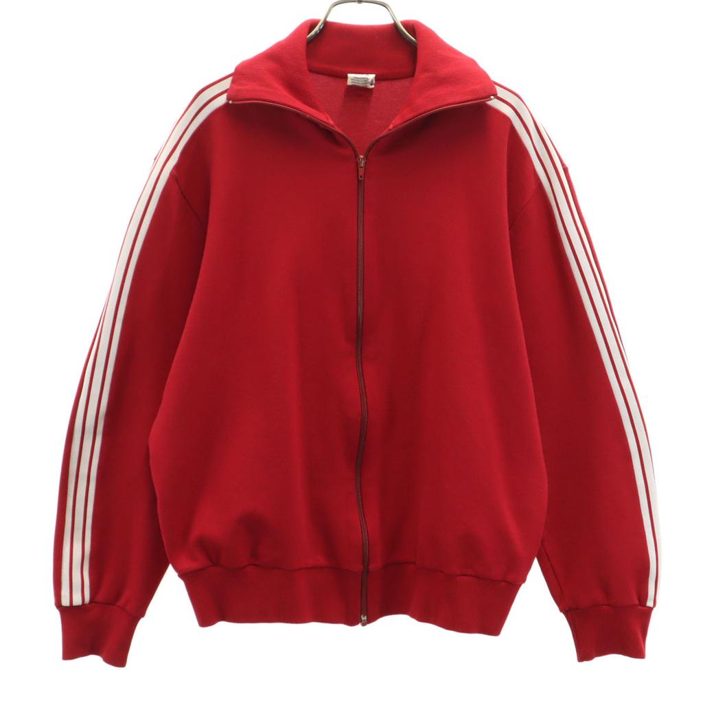 Adidas 70-talls Vest-Tyskland Merke Descente Vintage Treningsjakke 5 Rød Jersey Herre Brukt